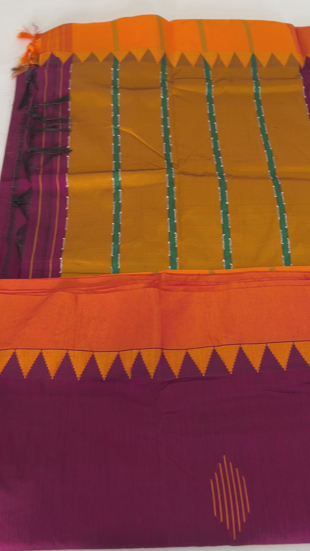 Cotton Silk Saree with temple border