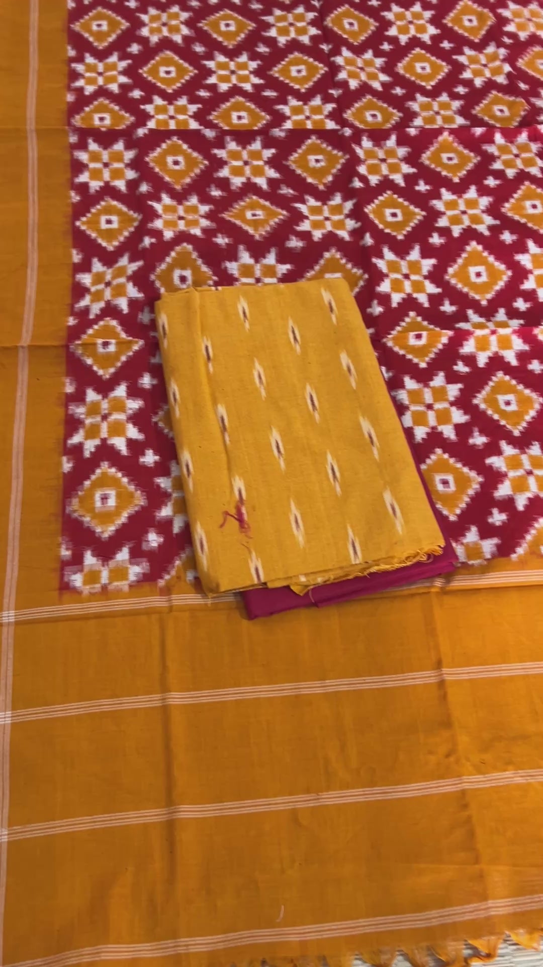 Telia Rumal Double Ikat Cotton Dress Material