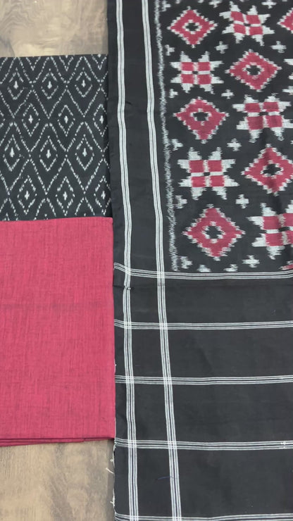 Telia Rumal Double Ikat Cotton Dress Material