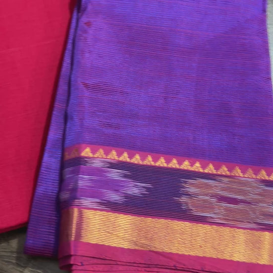 Mangalagiri Silk Dress Material with ikath Border