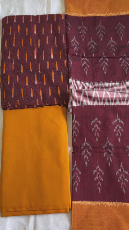 Double Ikat Mercerised Cotton Dress Material