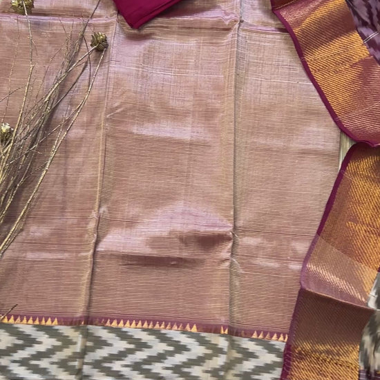 Mangalagiri Silk Dress Material with ikat Border