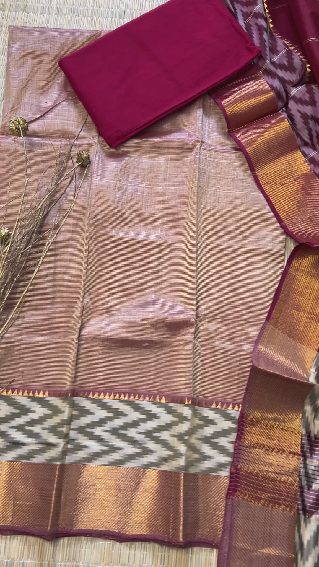 Mangalagiri Silk Dress Material with ikat Border