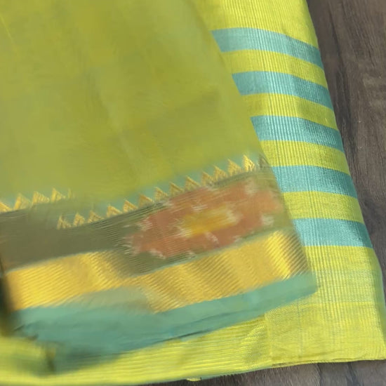 Mangalagiri Silk Dress Material with ikath Border