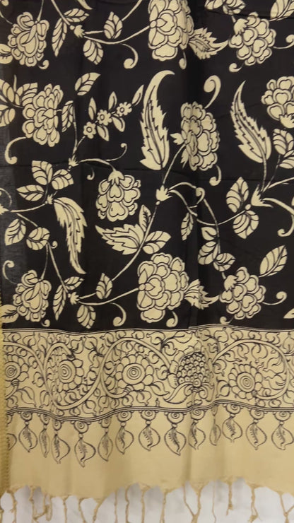 Kalamkari Cotton Hand Painted Dupatta