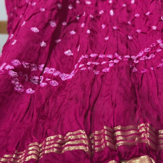 Modal Silk Bandhani Dupatta with Lagdi Patta
