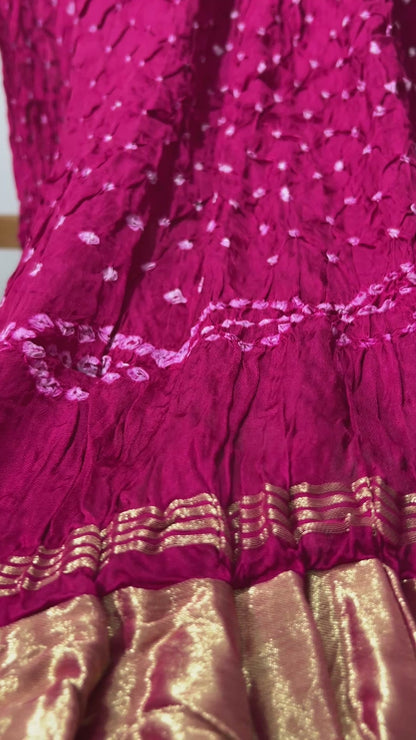 Modal Silk Bandhani Dupatta with Lagdi Patta