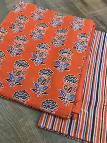 Ajrakh Cotton Top Bottom Set