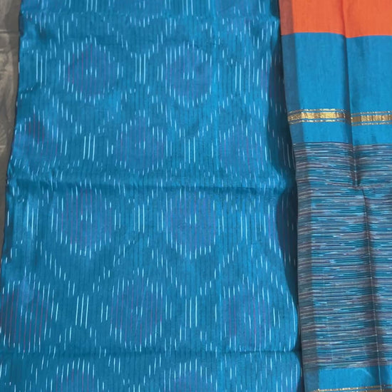 Ikat Cotton Silk Dress Material