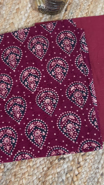 Ajrakh Cotton Hakoba Dress Material