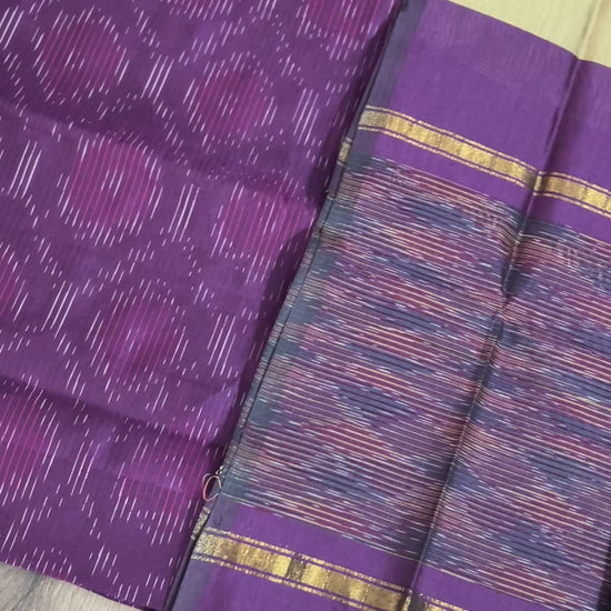 Ikat Cotton Silk Dress Material