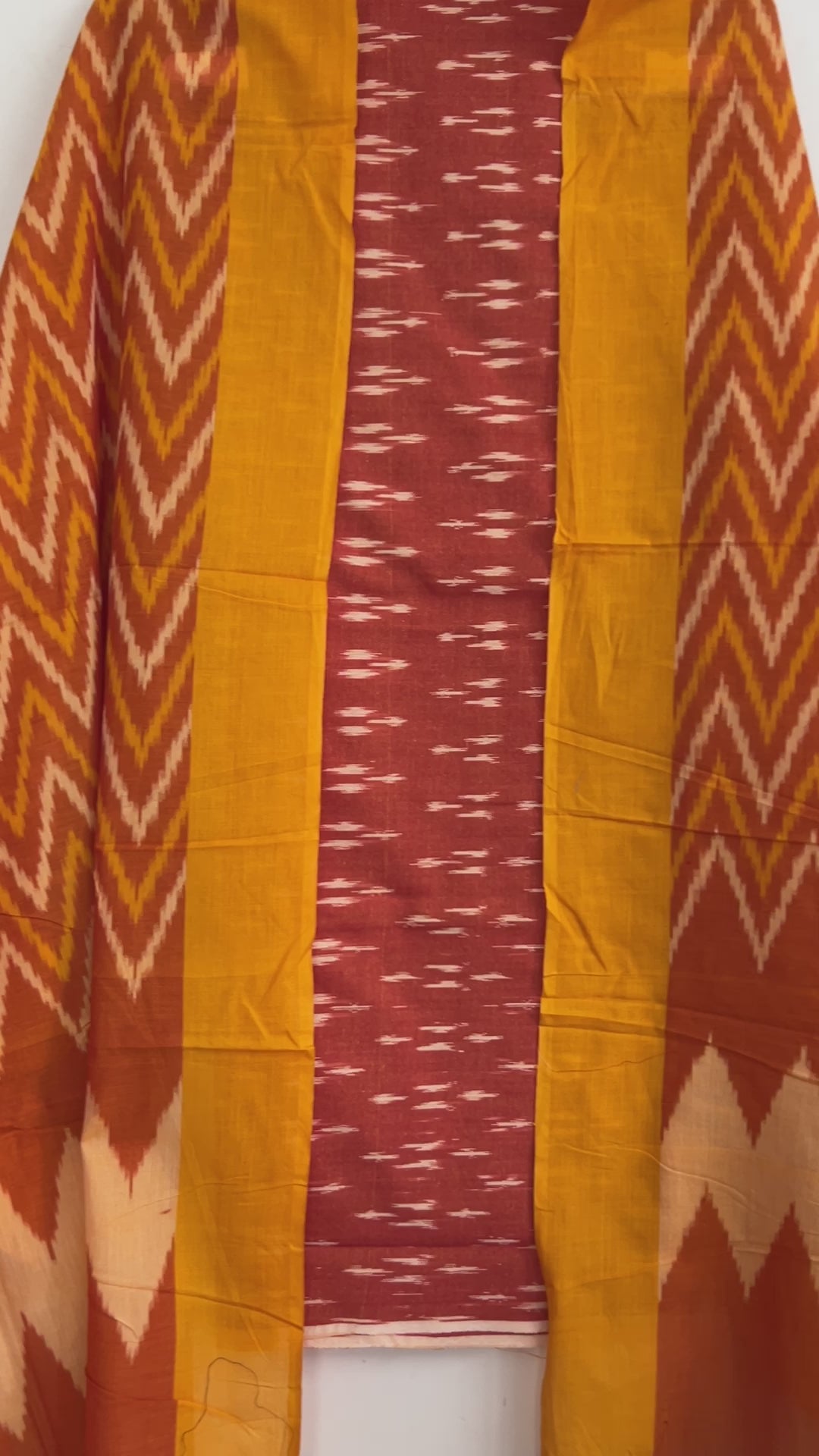 Double Ikat Cotton Dress Material