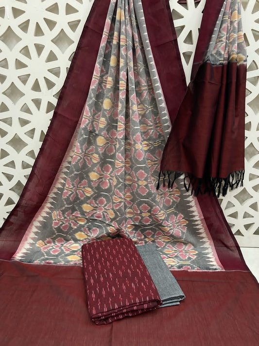Double Ikat Cotton Dress Material