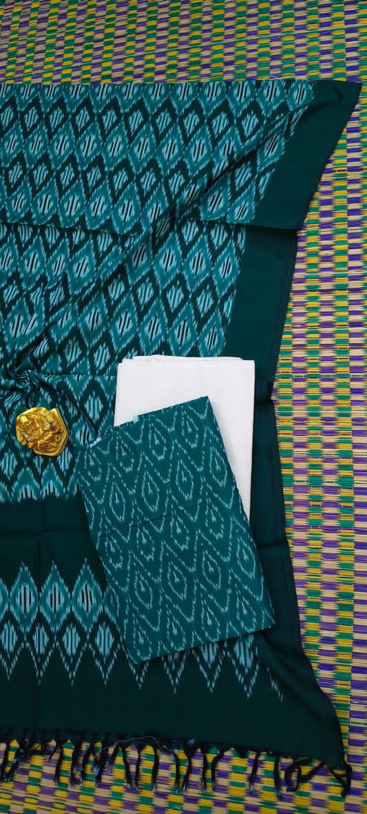 Double Ikat Mercerized Cotton Dress Material
