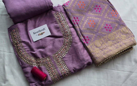 Khadi silk banarasi dress material