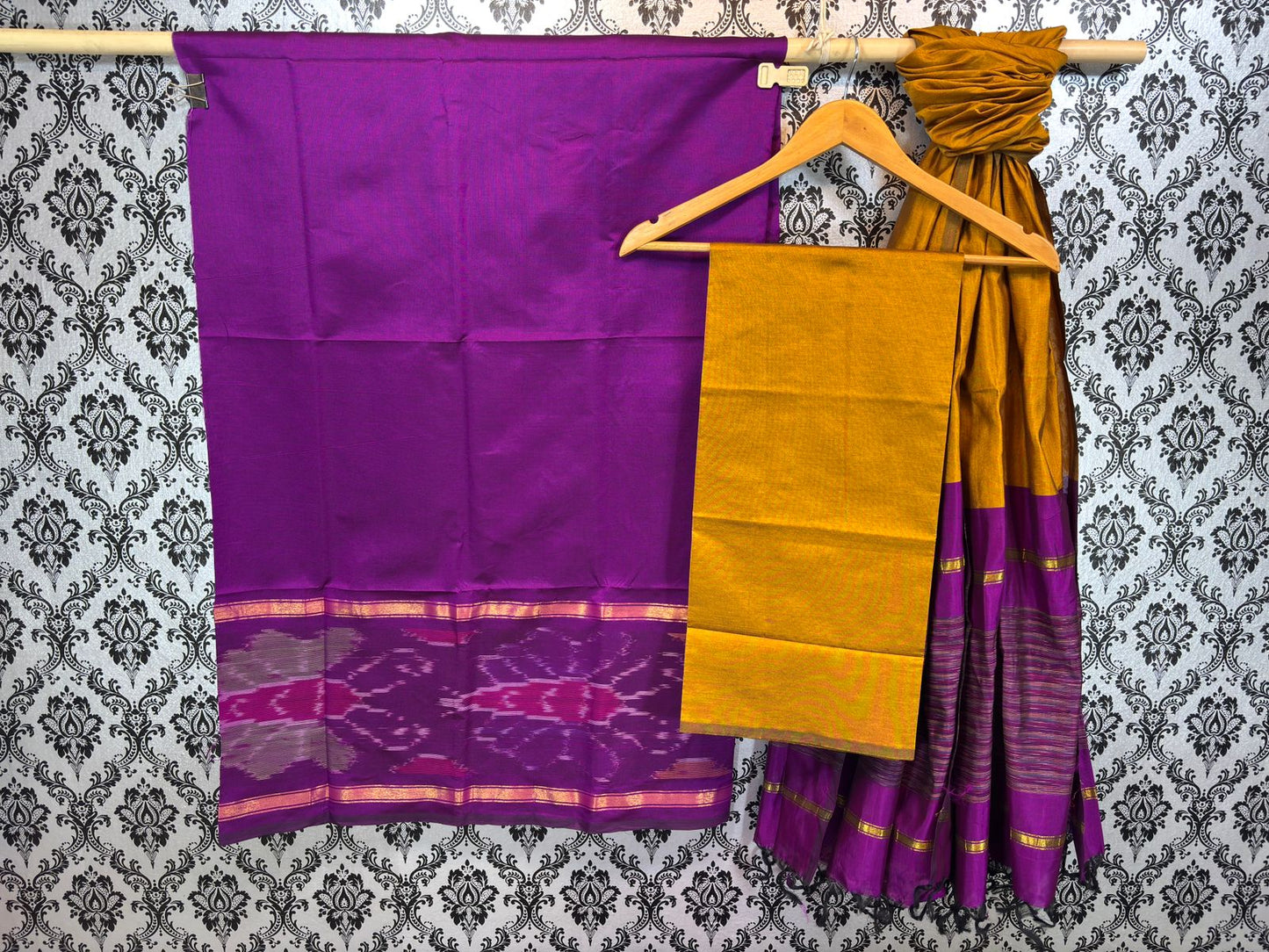 Ikat Cotton Silk Dress Material