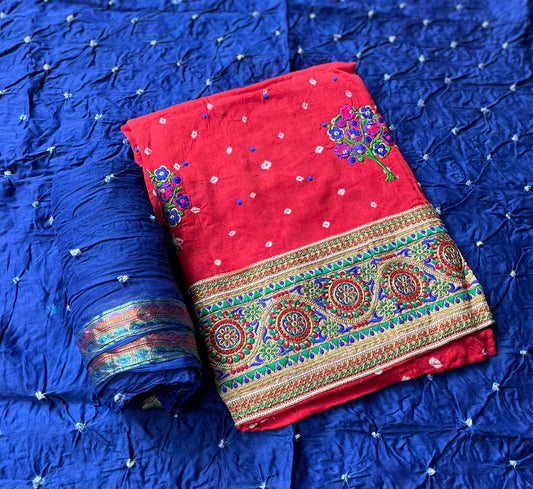 Cotton Bandhej Dress Material