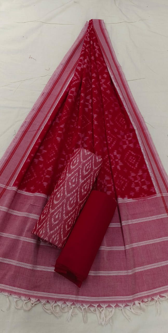 Telia Rumal Double Ikat Cotton Dress Material