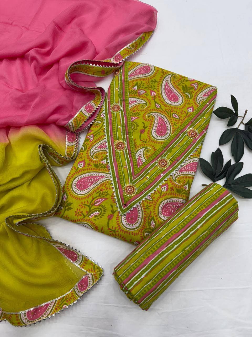 Hand Block Printed Cotton Dress Material