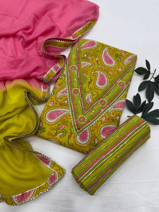 Hand Block Printed Cotton Dress Material