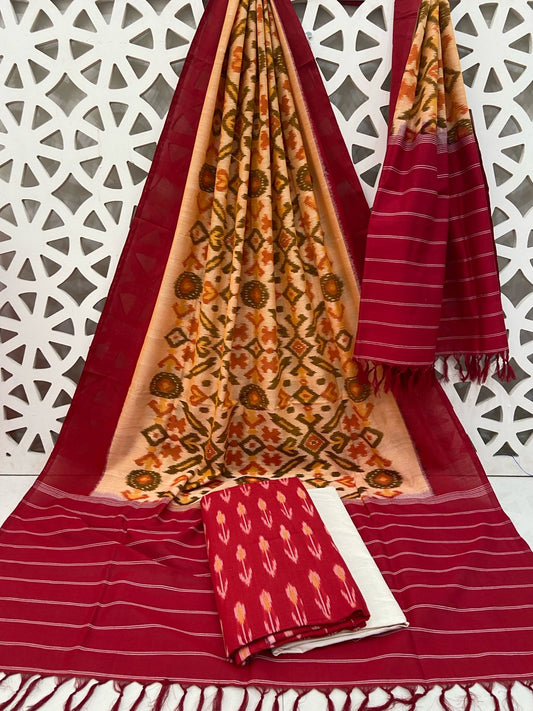 Double Ikat Cotton Dress Material
