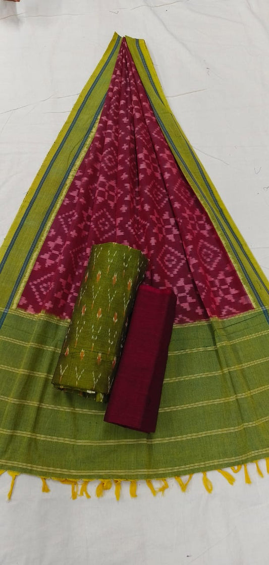 Telia Rumal Double Ikat Cotton Dress Material