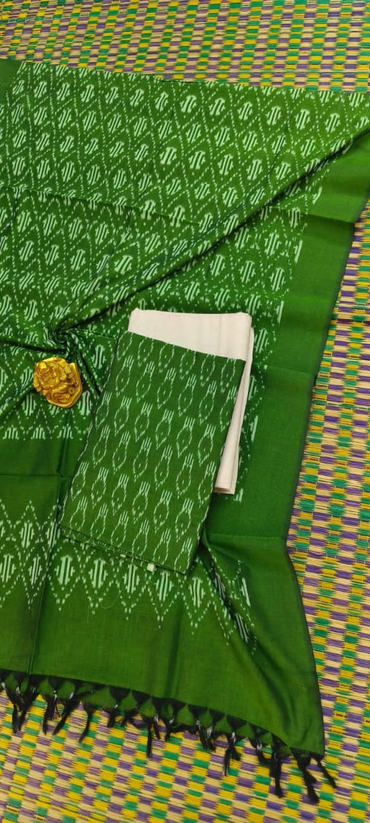 Double Ikat Mercerized Cotton Dress Material