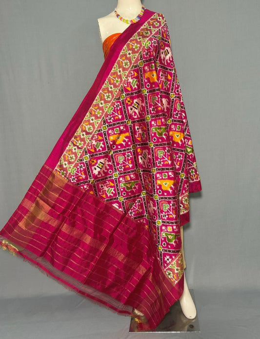 Pochampally Pure Silk Narikunj Dupatta