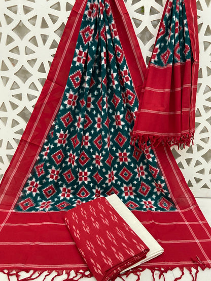 Telia Rumal Double Ikat Cotton Dress Material