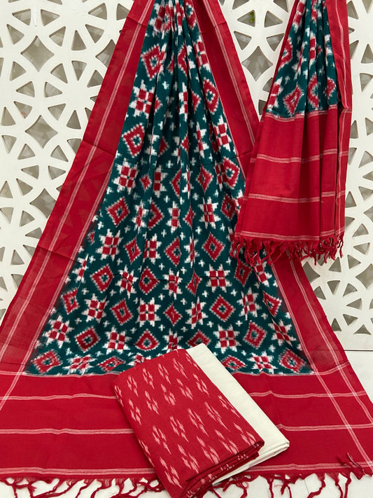 Telia Rumal Double Ikat Cotton Dress Material