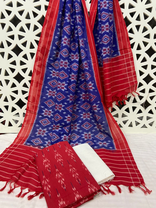 Double Ikat Cotton Dress Material