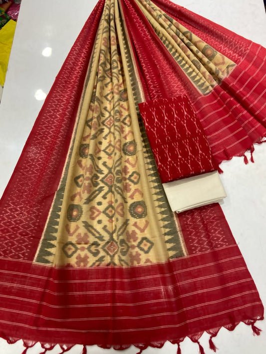Double Ikat Cotton Dress Material