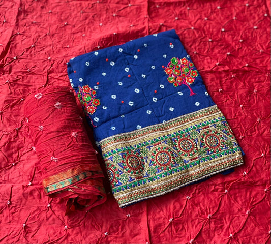 Cotton Bandhej Dress Material