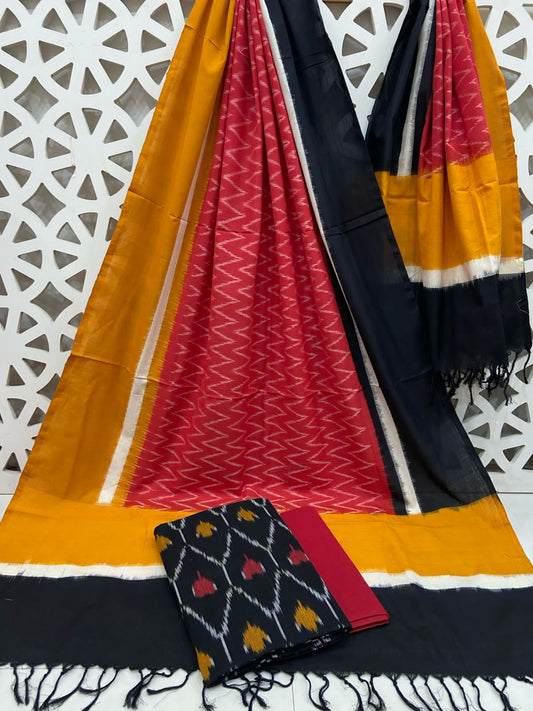 Double Ikat Cotton Dress Material