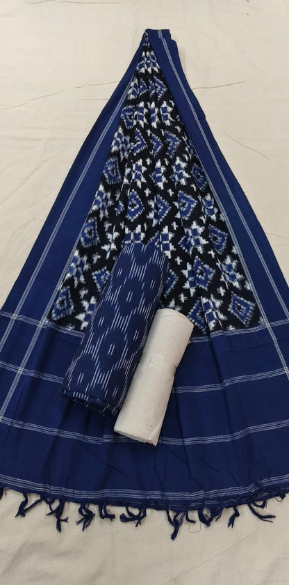 Telia Rumal Double Ikat Cotton Dress Material