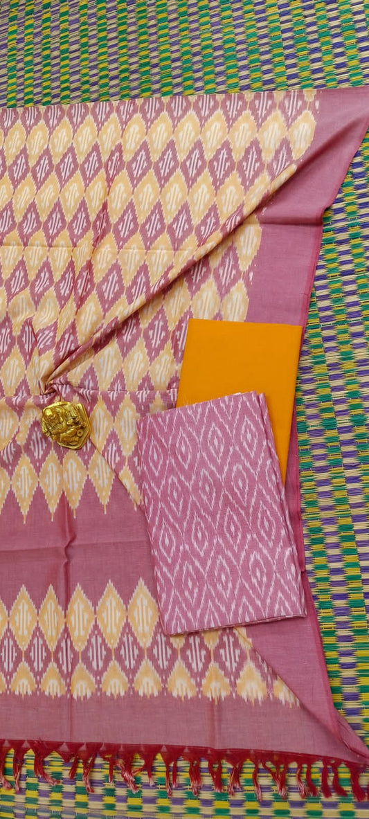 Double Ikat Mercerized Cotton Dress Material