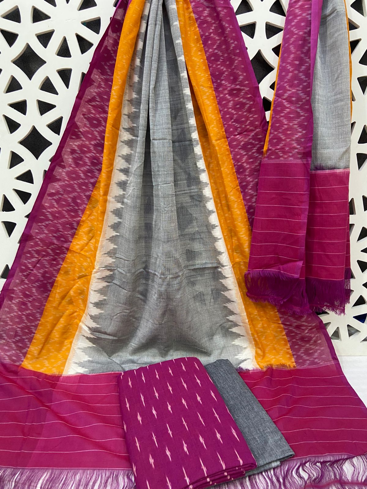 Duble Ikat Cotton Dress Material