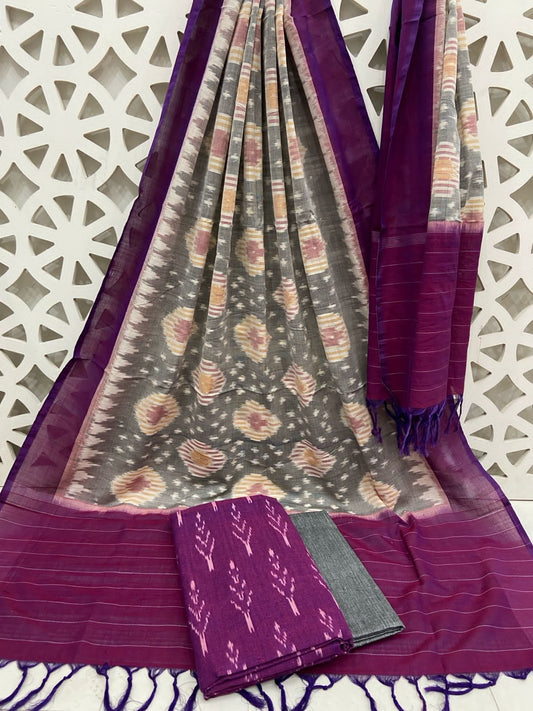 Double Ikat Cotton Dress Material