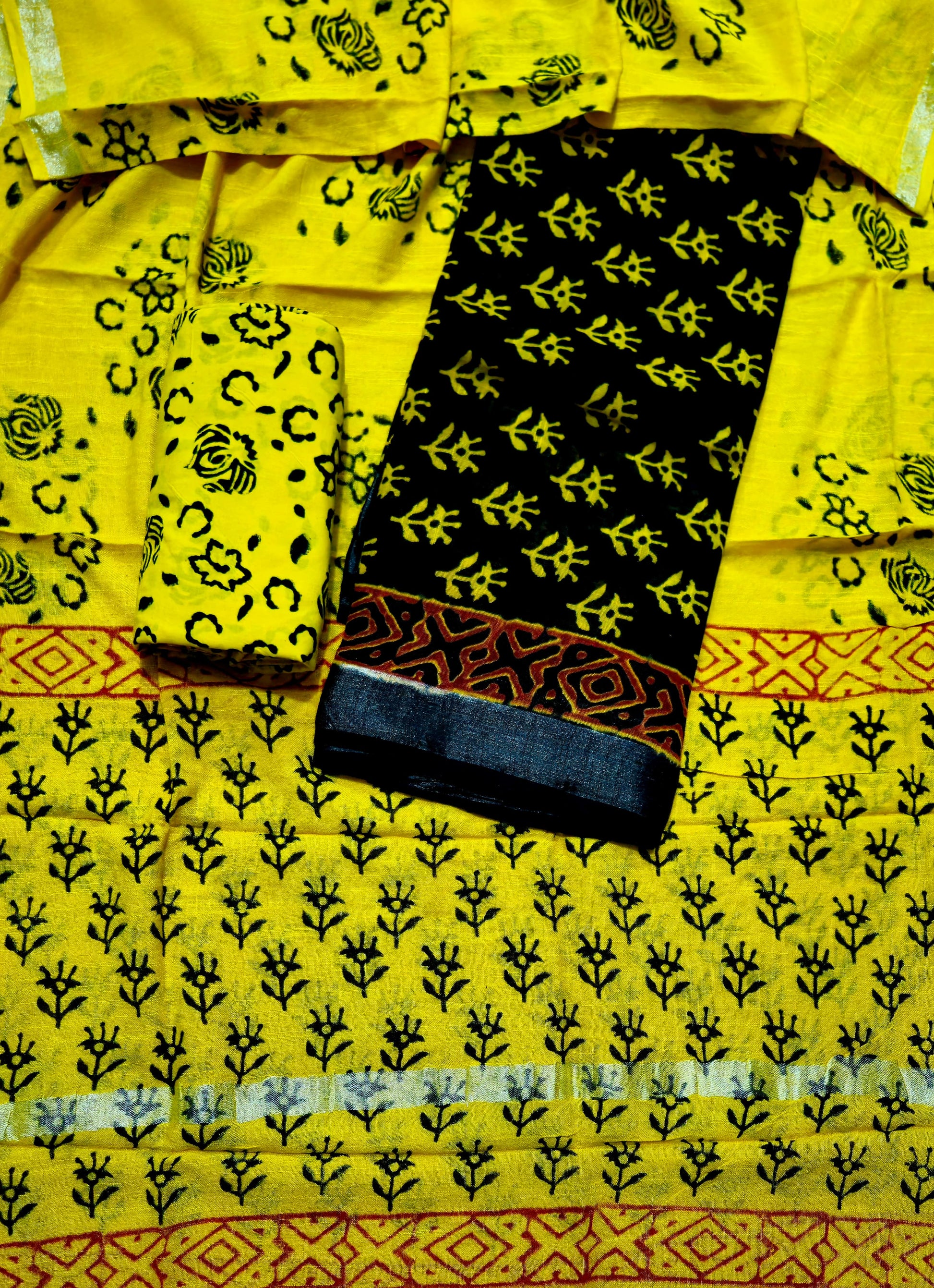 Hand BlockPrint Linen Cotton Dress Material