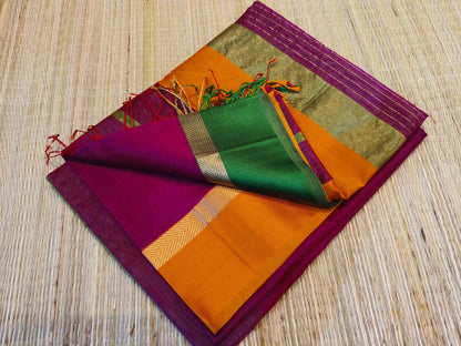 Maheshwari Silk Cotton Saree with Blouse