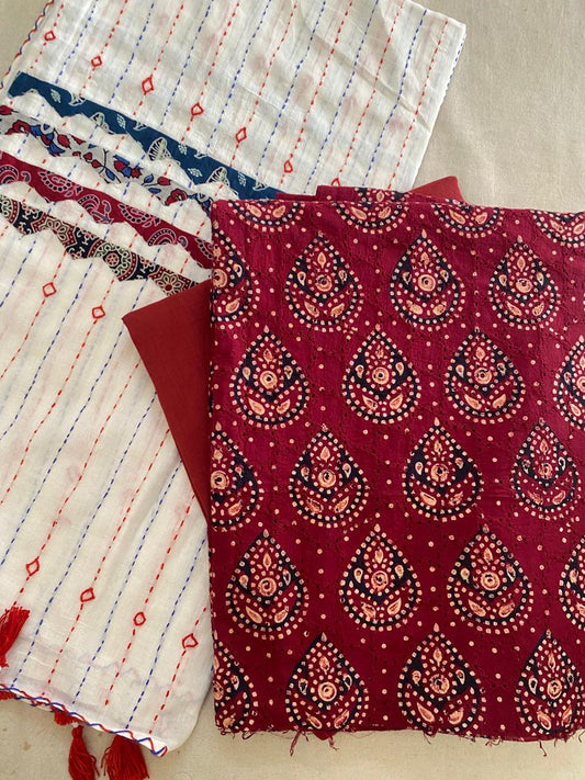 Ajrakh Cotton Hakoba Dress Material
