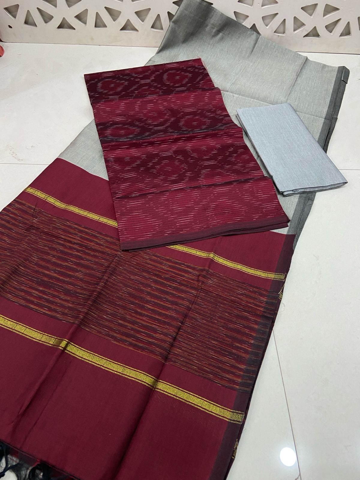 Ikat Cotton Silk Dress Material