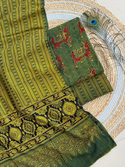 Ajrakh Cotton Hakoba Dress Material