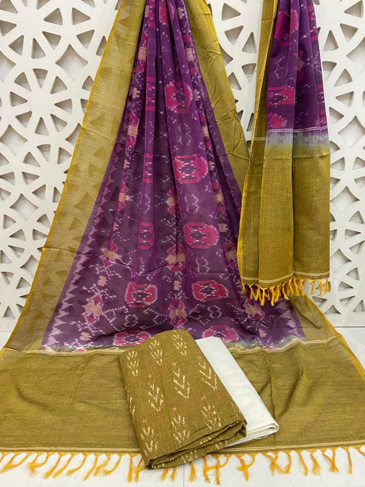 Double Ikat Cotton Dress Material