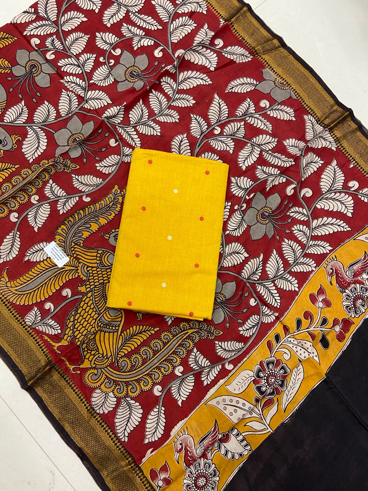 Handloom Cotton Dress Material with Kalamkari silk dupatta