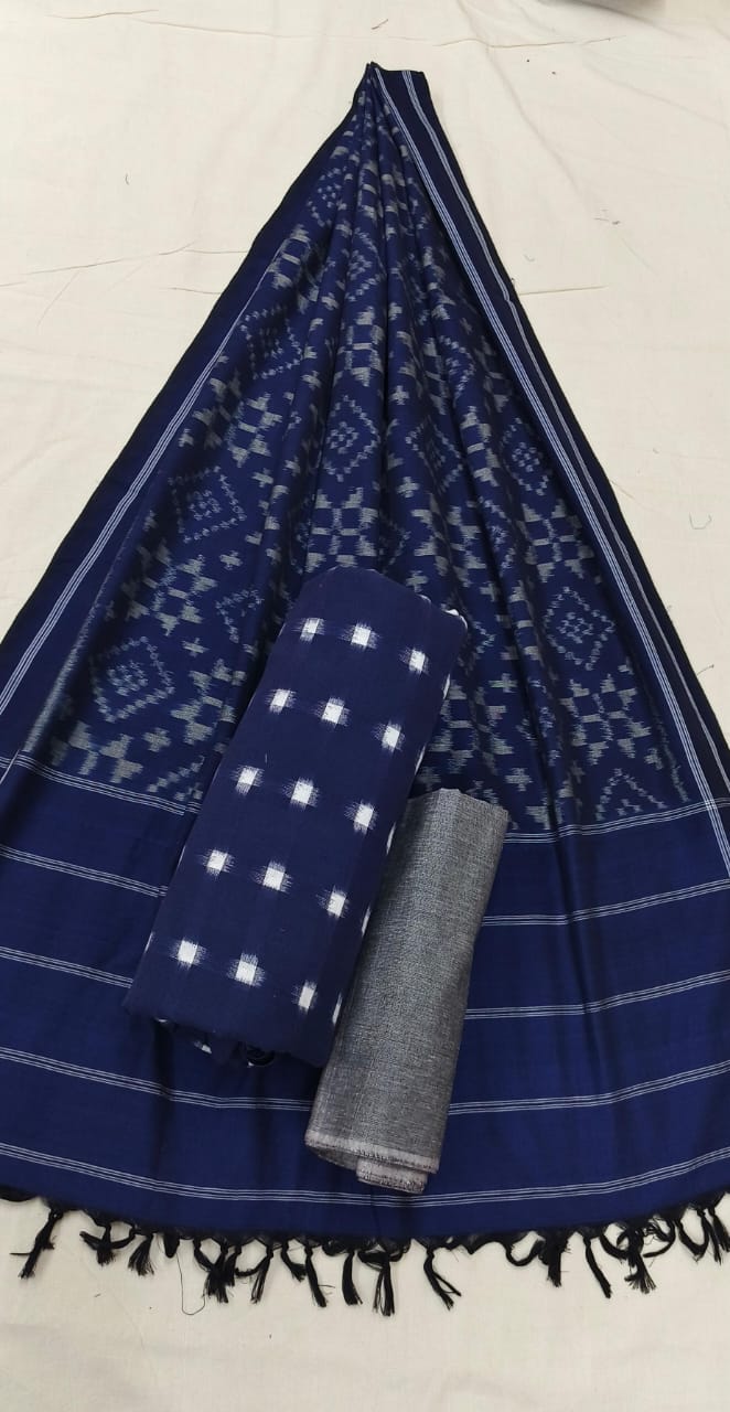 Telia Rumal Double Ikat Cotton Dress Material