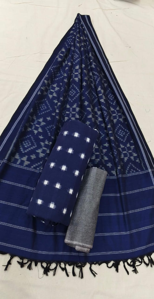 Telia Rumal Double Ikat Cotton Dress Material