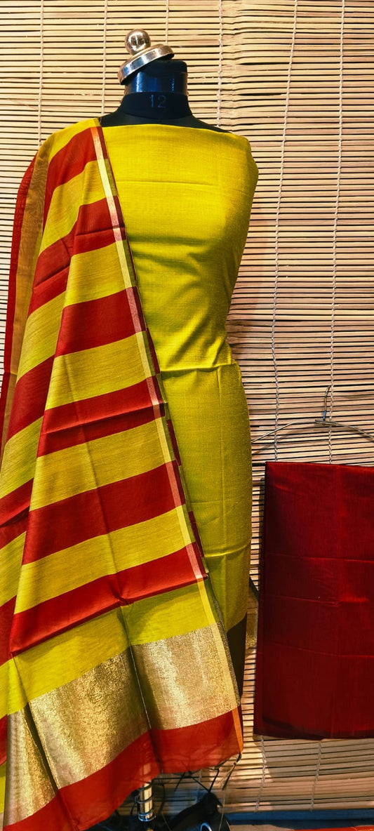 Maheshwari Silk Cotton Dress Material