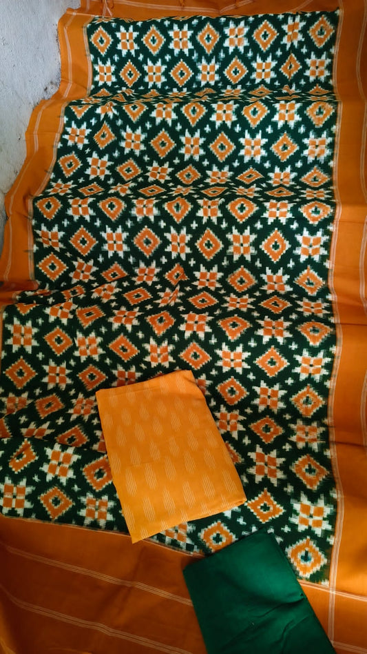 Telia Rumal Double Ikat Cotton Dress Material