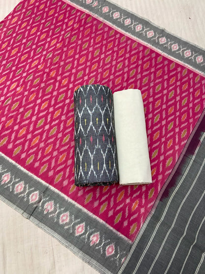 Double Ikat Cotton Dress Material